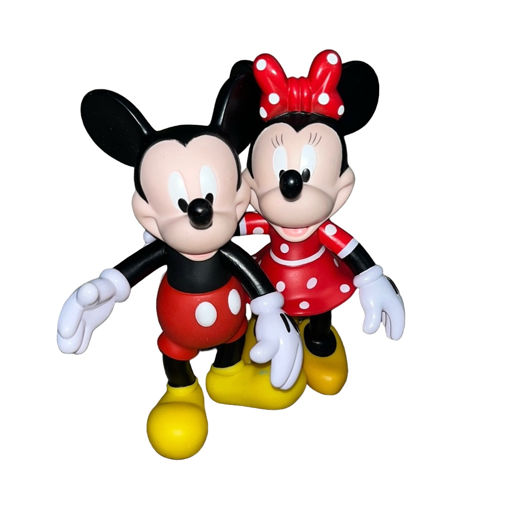 Vintage Disney Parks Minnie and Mickey Mouse Posable PVC Figures Set